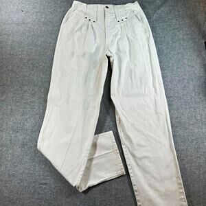 Vintage 80s Rocky Mountain White Jeans 33/15 High Rise Western Bareback Studded